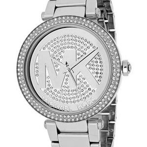 Michael Kors 
Women's Parker Stainless Steel Logo Glitz Watch MK5925